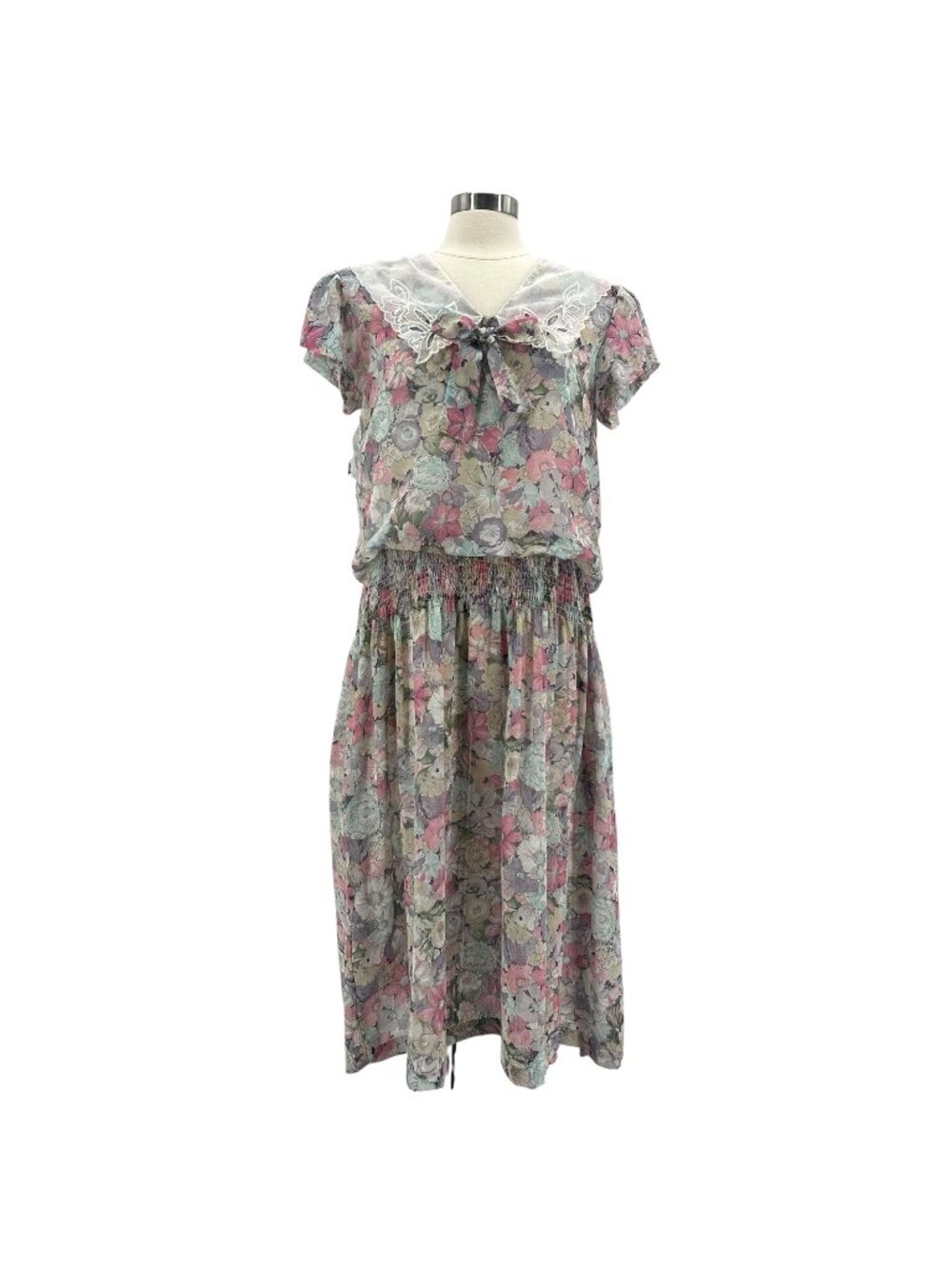 Vintage Dawn Joy Fashions Juniors 11 Dress Floral Midi Multicolor Boho Cottage